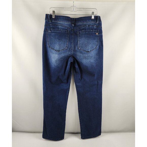 Democracy Jeans Women 14 Blue AB Solution Vintage Stretch Distressed Denim 32x30 - Picture 8 of 11